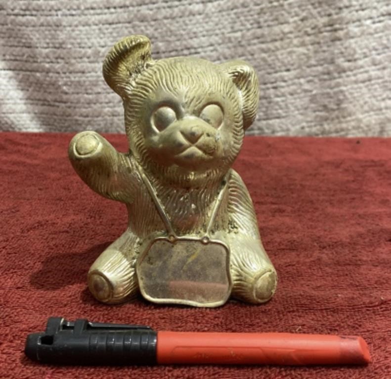 Vintage Metal Bear Coin Bank