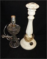 Early American Pattern glass lamp and