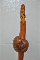 Unusual carved "Mushroom" 52" walking stick