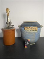 Antique Stoneware with Hand Mixer & Pottery Jar