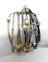 12 Wire Beaded Bracelets