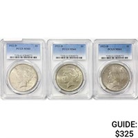 [3] 1922-D Peace Silver Dollars PCGS MS61