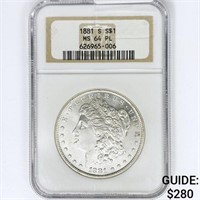 1881-S Morgan Silver Dollar NGC MS64 PL