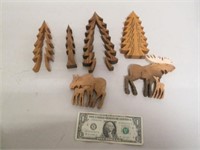 Neat Hardwood Tree & Animal Cutouts/Carvings