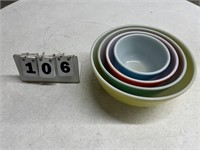 Multi-Color Pyrex Mixing Bowls