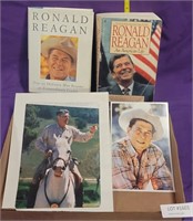 FLAT BOX OF RONALD REAGAN BOOKS & PHOTOS