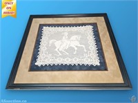 Fabric Horse Pattern Nicely Framed