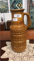 WEST GERMANY TALL POTTERY VASE, 18”