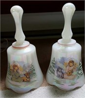 Fenton hand-painted bells by Wagner and Hopkins