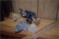 Lot of Carved Marble Animals