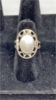 Sterling locket ring marked 925 size 6