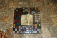 CERAMIC AND METAL FRAME MIRROR  30 X 31"  PIER ONE