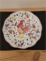 Ceramic Red Rooster Decorative Plate