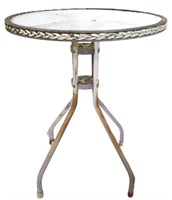Glasstop Out Door Table 24"R x 28"T