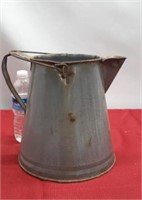 Vintage enamelware rustic Cowboy Gray pot