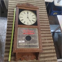 LARGE DR PEPPER CLOCK 3 PICS NEEDS PENDULUM WORKS