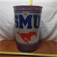 METAL SMU TRASH CAN OVER 16" TALL