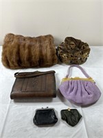 Antique crown hat and purses