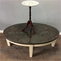 FAUX MARBLE COFFEE TABLE & SMALL MARBLE TABLE