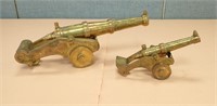 (2) BRASS CANNONS, 11-1/2" & 6-1/2"