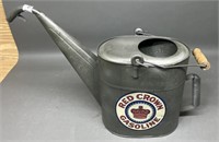 Red Crown Gasoline Galvanized Oil Can