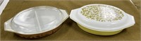 2 Pyrex Divided Dishes w/ Lids