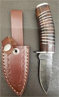 New Custom 7.5" Belt Knife. Damascus Blade w/