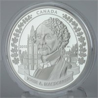 99.99 Silver 2015 RCM John A. Macdonald $20 Coin