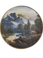 1992 Vintage Ron Huff Plate 8'' Mountain Retreat