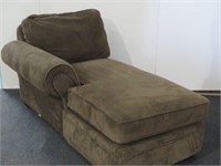 BROWN CORDUROY UPHOLSTERED CHAISE
