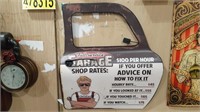 Full Service Garage Shop Rates Truck Door Sign
