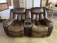 Double Recliner Sofa with Center Console