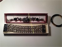 3 Bracelets - Silver Large Chain Magnet Bracelet,