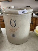 6 GALLON REDWING CROCK WITH CHIPS