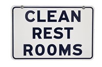 Double Sided Porcelain Gulf "Clean Restrooms" Si