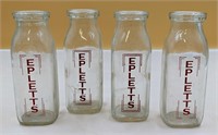 Set of 4 Eplett's Dairy Bottles