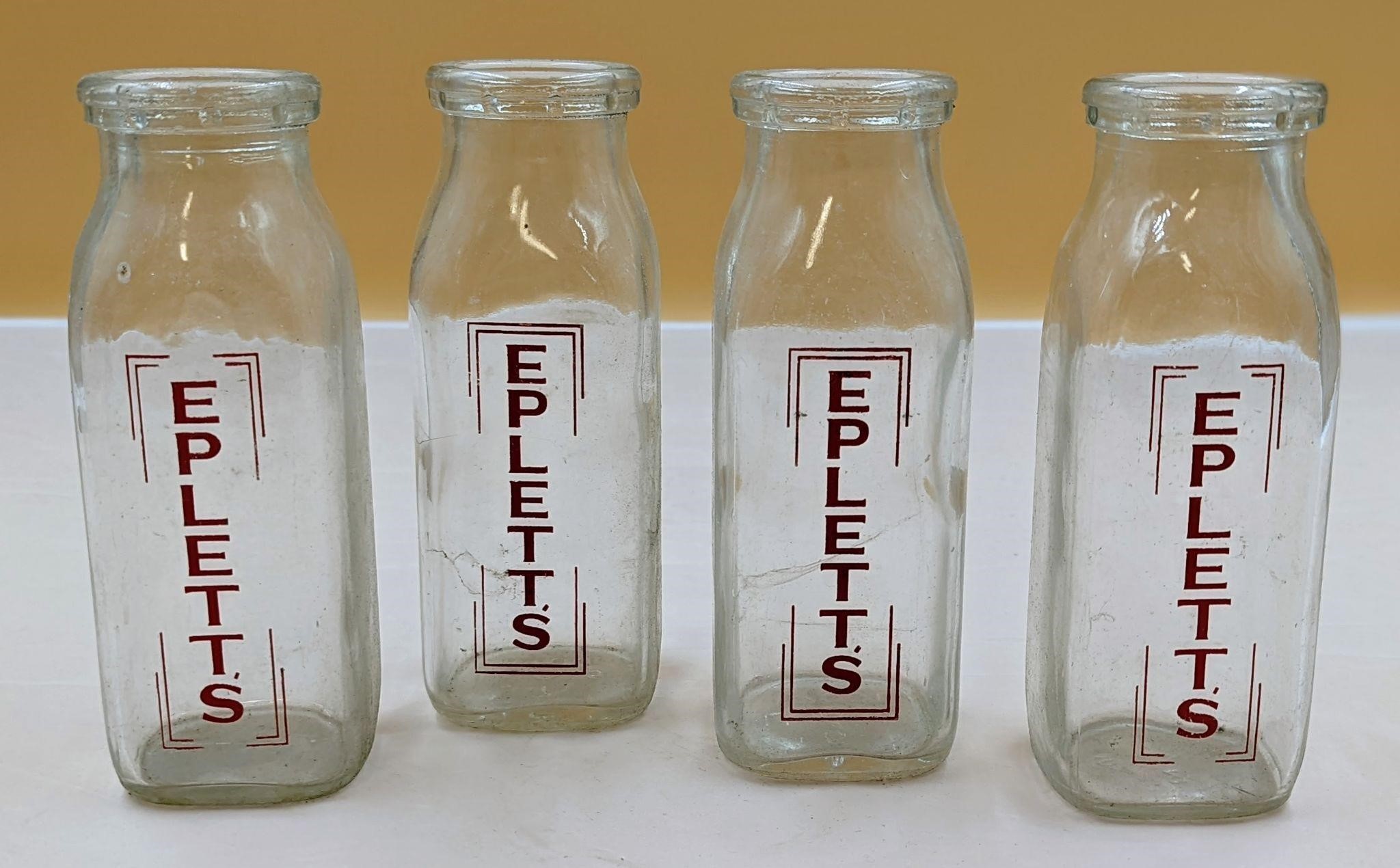 Set of 4 Eplett's Dairy Bottles