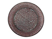 Red Beaded Metal Tray
