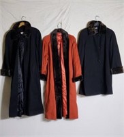 3 Fur Accent Womens Coats. Size XL.