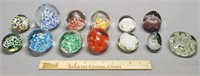 Lot of 13 Art Glass Paperweights