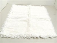Six cotton napkins white frayed edges