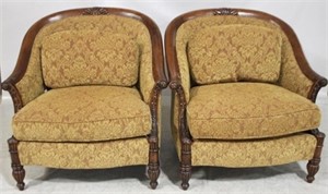 Pair Bernhardt upholstered armchairs