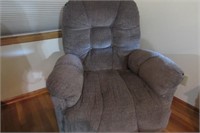 Gray Upholstered Recliner