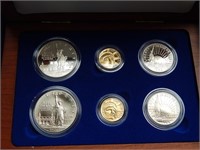 1986 U.S Liberty 6 Coin Set 21K Gold, 90% Silver