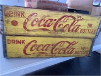 Yellow Coca-Cola wooden crate