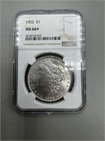 Rare 1903 MS66 Plus Morgan Silver Dollar