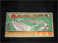 1952 ARK VS OKLA FOOTBALL TICKET STUB