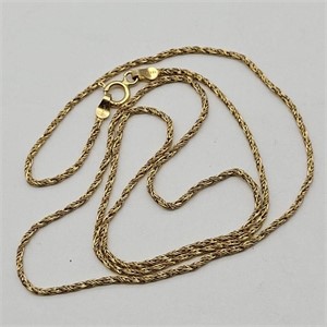 ISREAL 14K YELLOW GOLD ROPE NECKLACE CHAIN