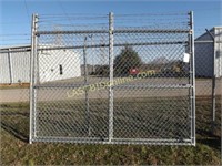 2 Chain Link gates with 3 barbed wire strands