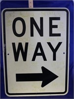 Metal One Way Sign